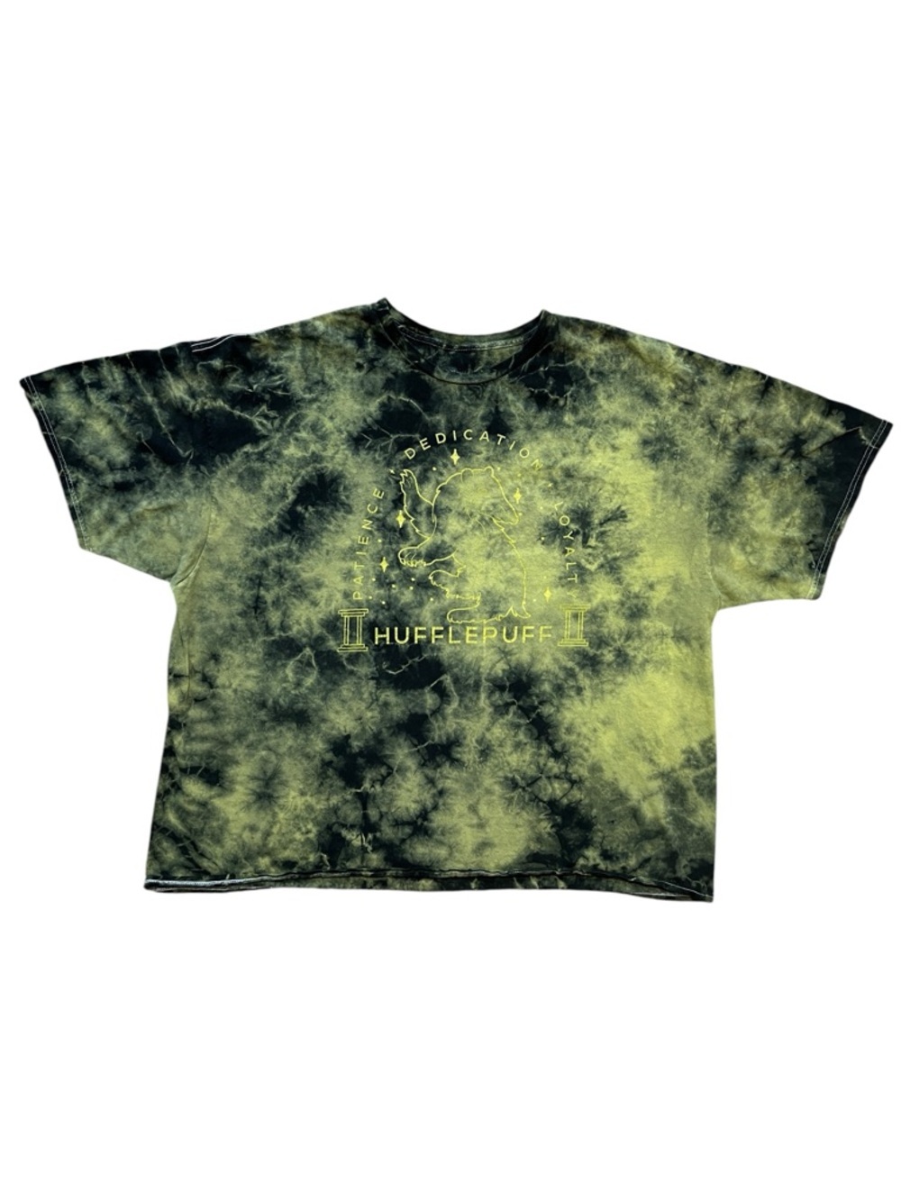 Harry Potter Wizarding World Hufflepuff Tie Dye Badger Graphic Tee Shirt 2XL